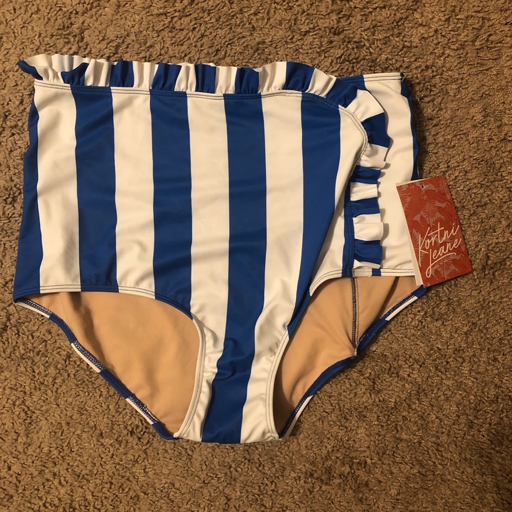 Kortni Jeane Cascade bottoms in blue stripes